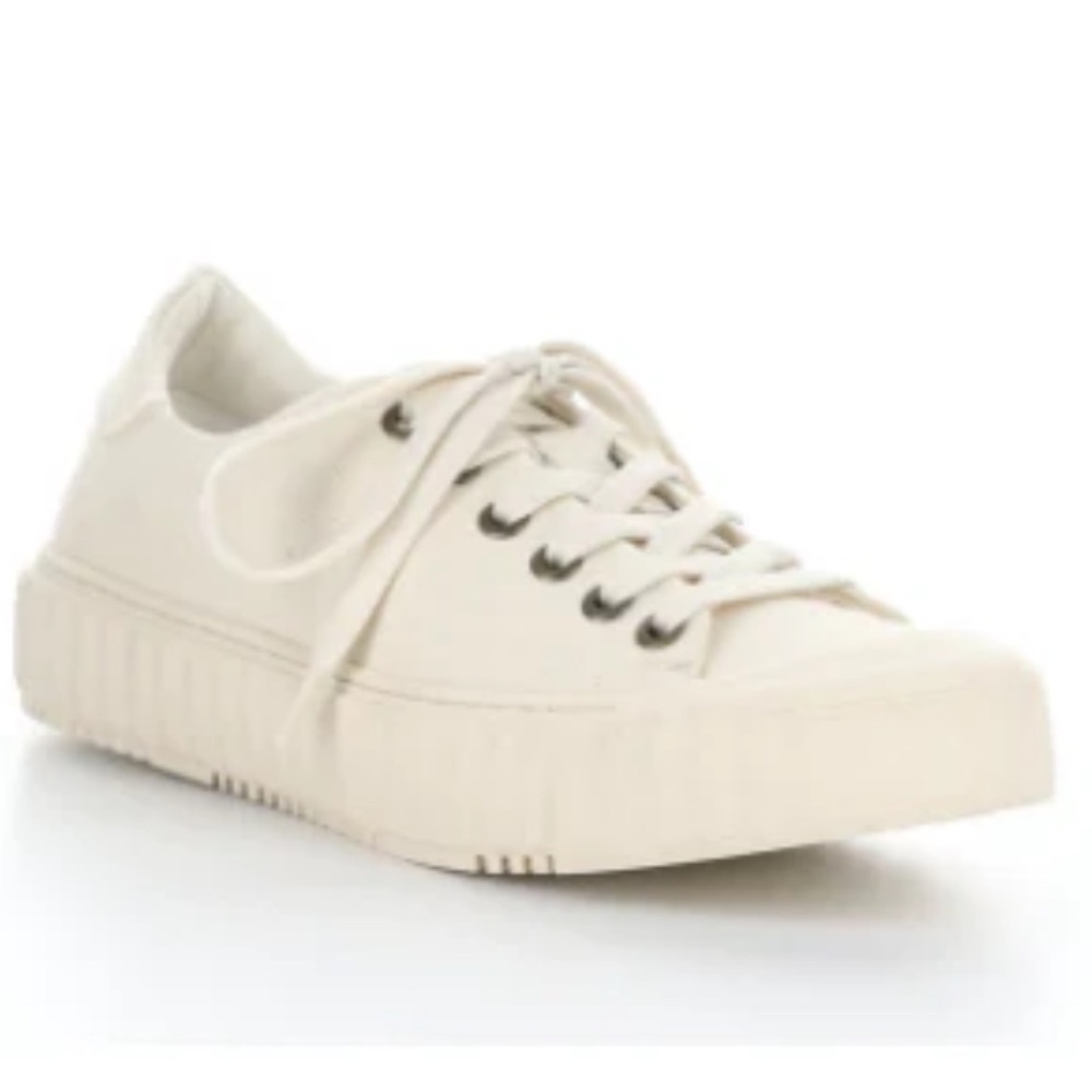 Bos & Co Chaya Ecru Canvas Lace Up Trainer Sneaker New Size 39 8-8.5